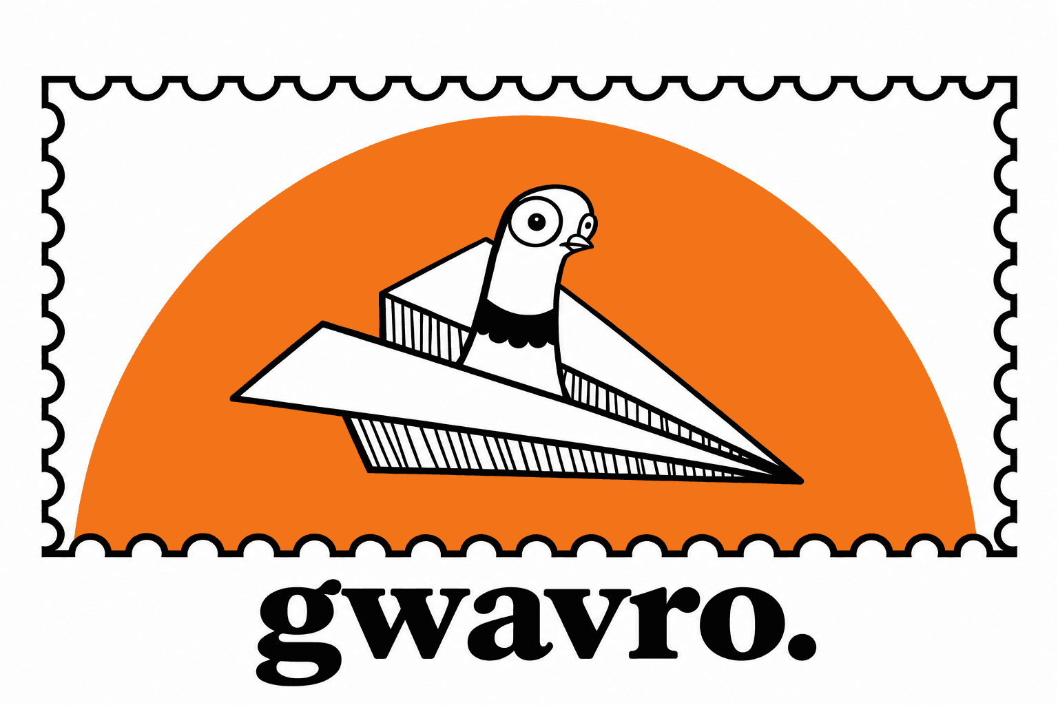 Gwavro postage-stamp logo